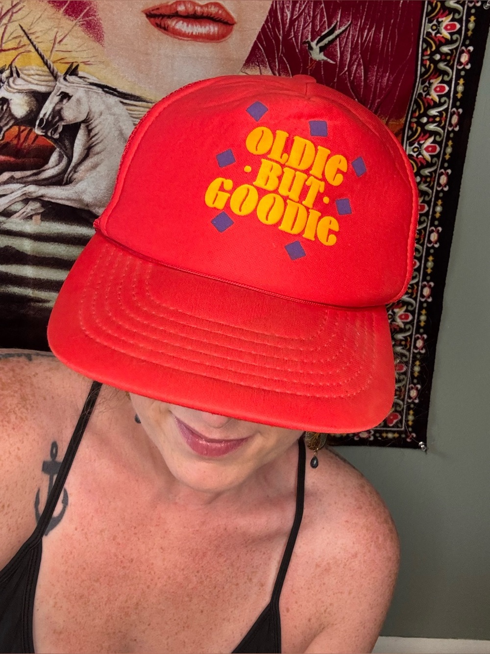 vintage 80s ‘Oldie But Goodie’ red snapback hat